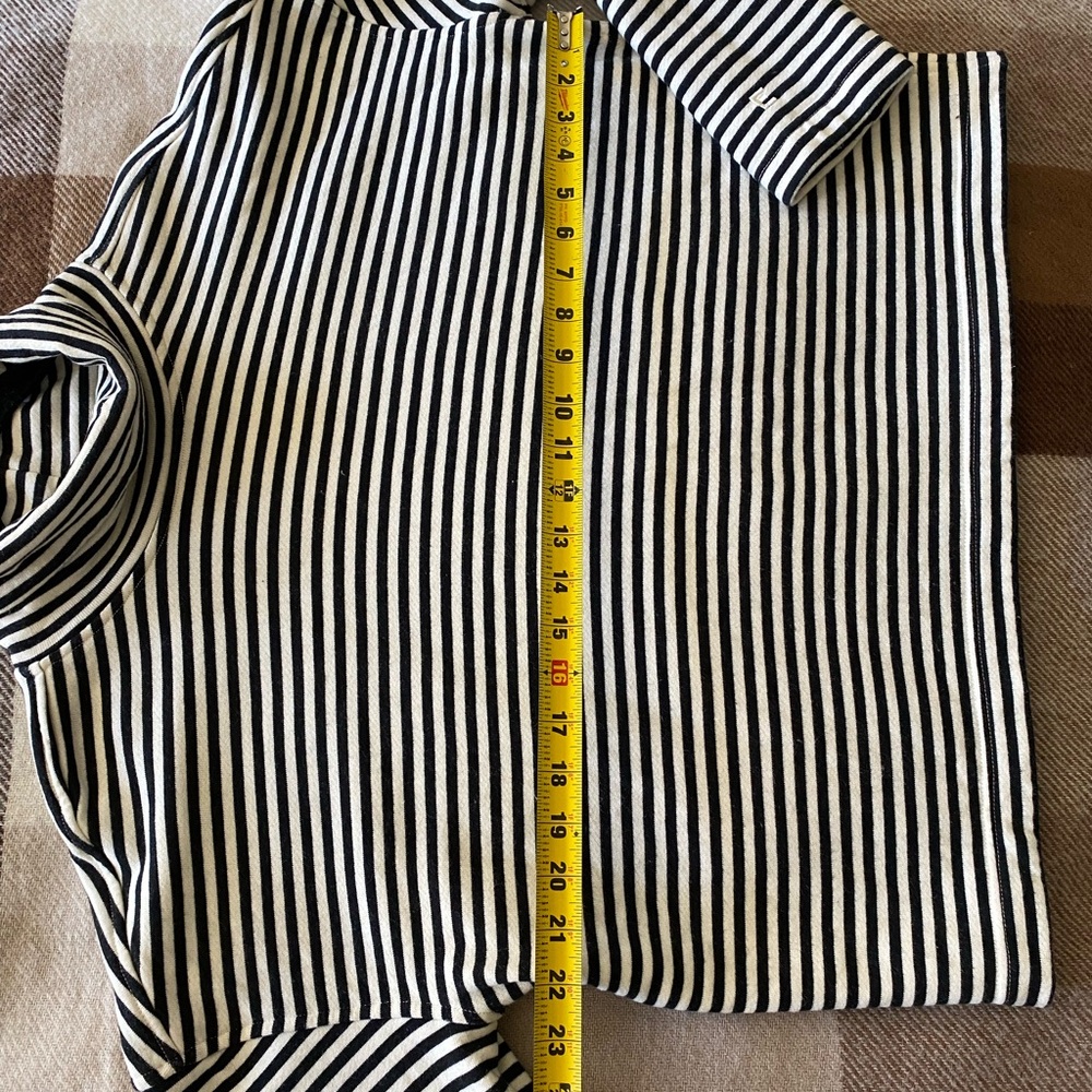 Everlane The Turtleneck Sweatshirt Black White, Stripe Organic Cotton, Sz XXS - Picture 7 of 11